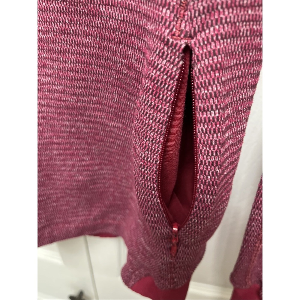 LULULEMON Runderful 1/2-Zip Womens 4 Mini Check Red Berry Rumble Running - Picture 9 of 9